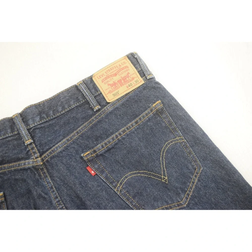 Levi's 505 Regular Straight Fit Denim Blue Jeans Mens Size 40 x 30